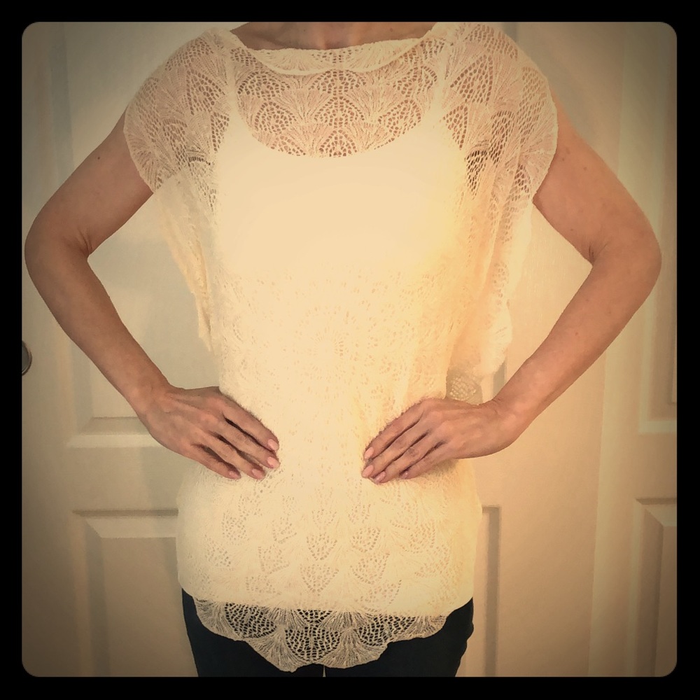 Anthropologie * Stunning lace top * Ivory * Small